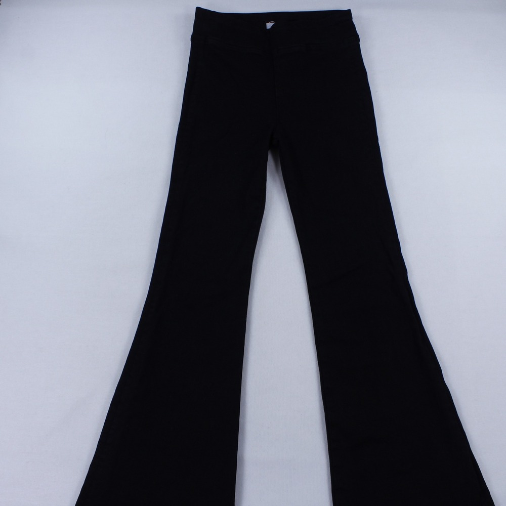 FRAME The Jet Set Flare Jeans Black Size 1 JSFL631 Sheen Noir Pull On